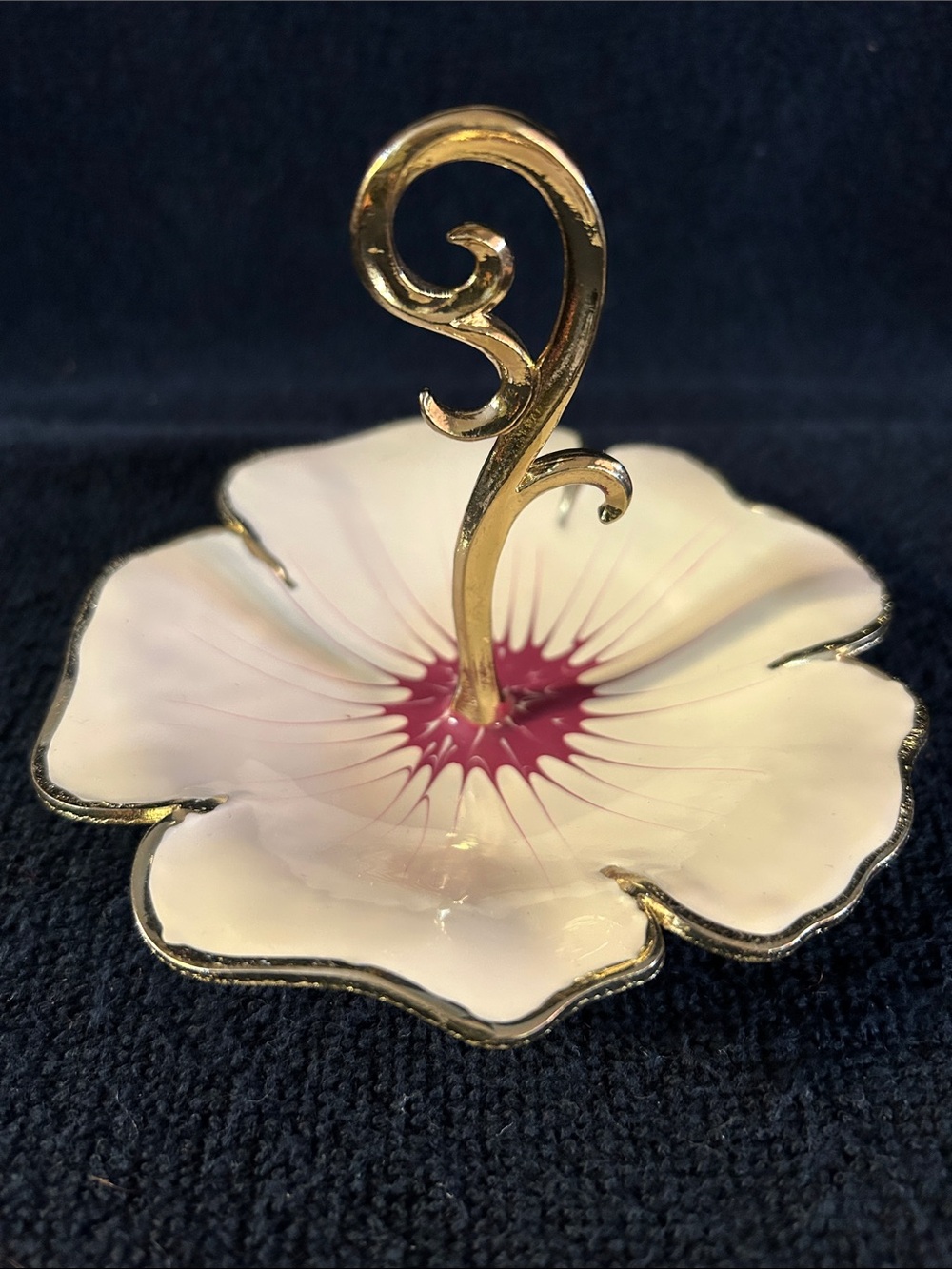 Cynthia Rowley New York Enameled Metal Flower Bloom Jewelry or Trinket Dish